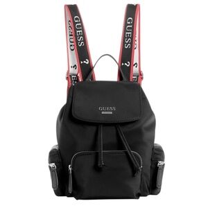 Guess Vikky Black Backpack Logo Small 100% Nylon